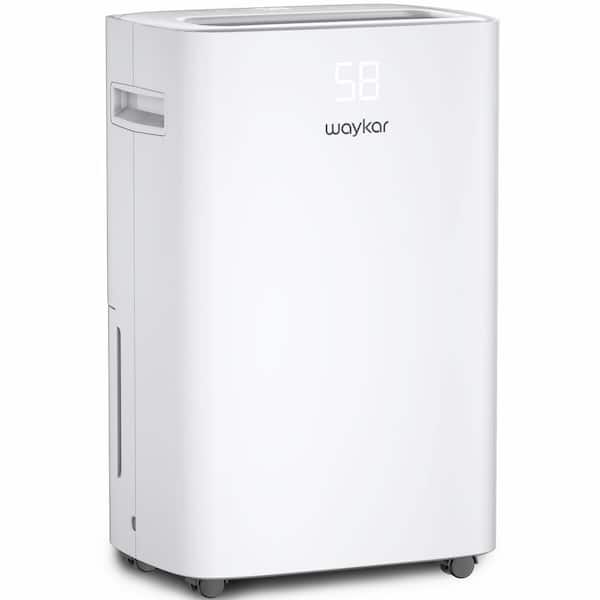 waykar 50-Pint Capacity 4500 sq. ft. Smart Control Home Dehumidifier with Bucket Auto Drain for Indoor White