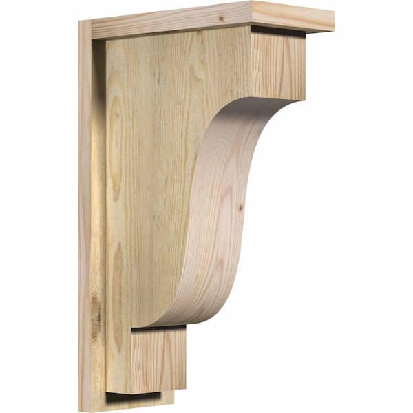 Ekena Millwork 6 in. x 12 in. x 20 in. Douglas Fir Newport Rough Sawn Corbel with Backplate