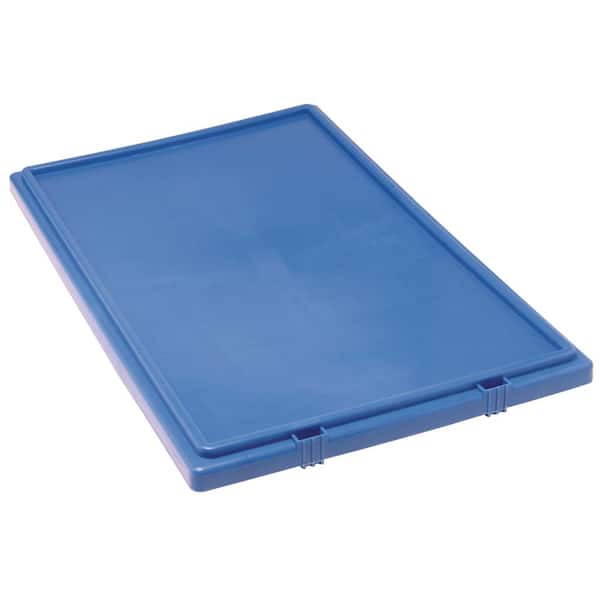 QUANTUM STORAGE SYSTEMS 27 Gal. Genuine Stack and Nest Tote in Blue Lid for SNT300 (3-Pack)