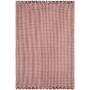 Montauk Ivory/Red 4 ft. x 6 ft. Solid Area Rug