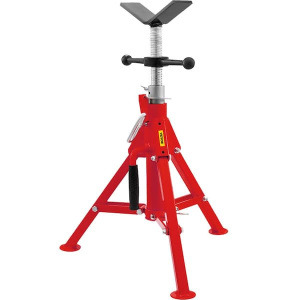 V Head Pipe Stand 1/8in.-12in. Capacity, Adjustable Height Pipe Jack Stands 2500 lbs. Load Capacity Pipe Stands