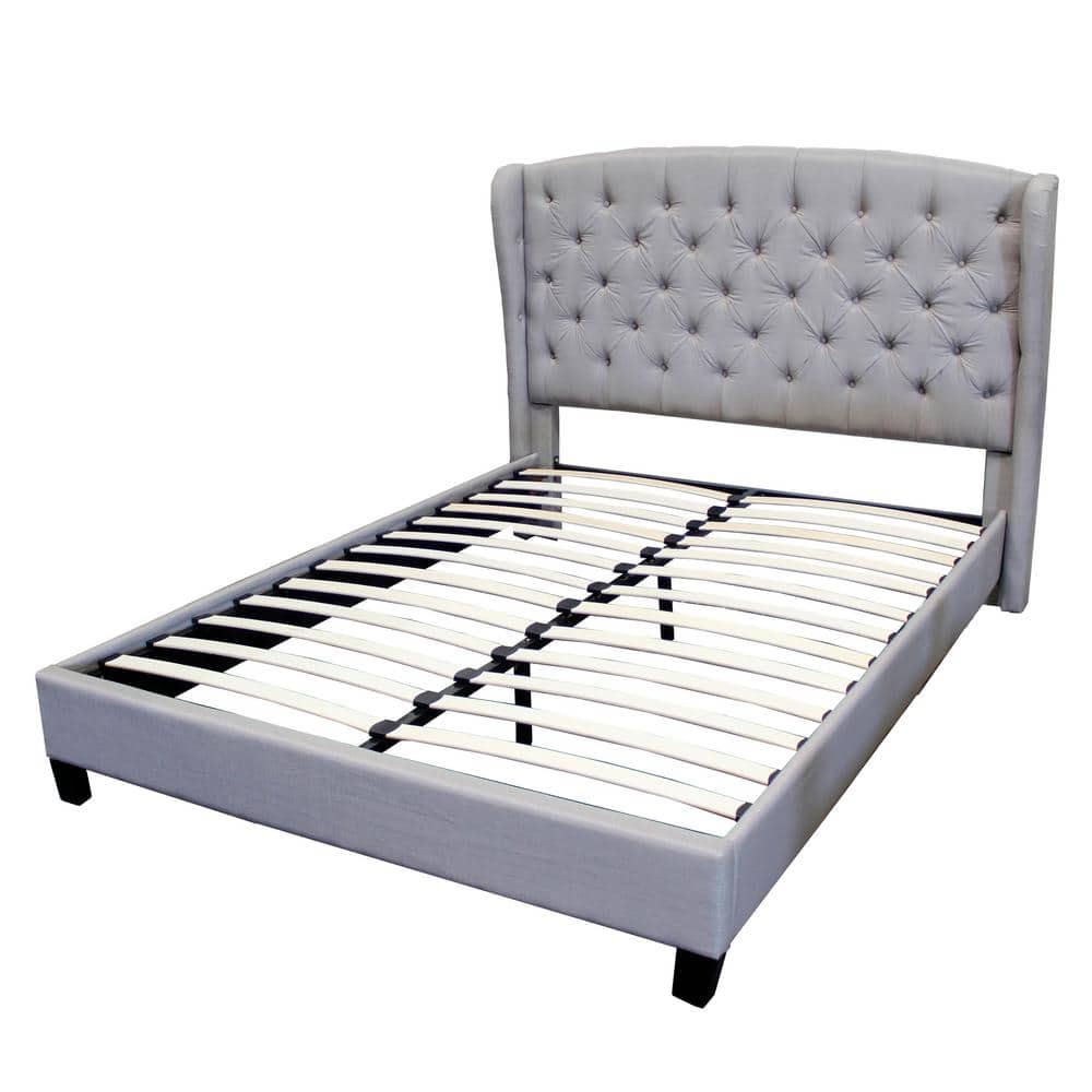 Spade Gray Queen Platform Bed Linen Frame