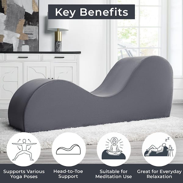 HOMESTOCK Ergonomic Yoga Chair for Adults with Hybrid Wood and