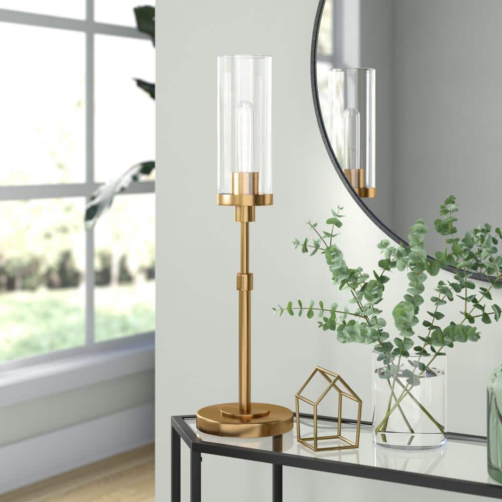 Frieda Brass and Clear Glass Table Lamp