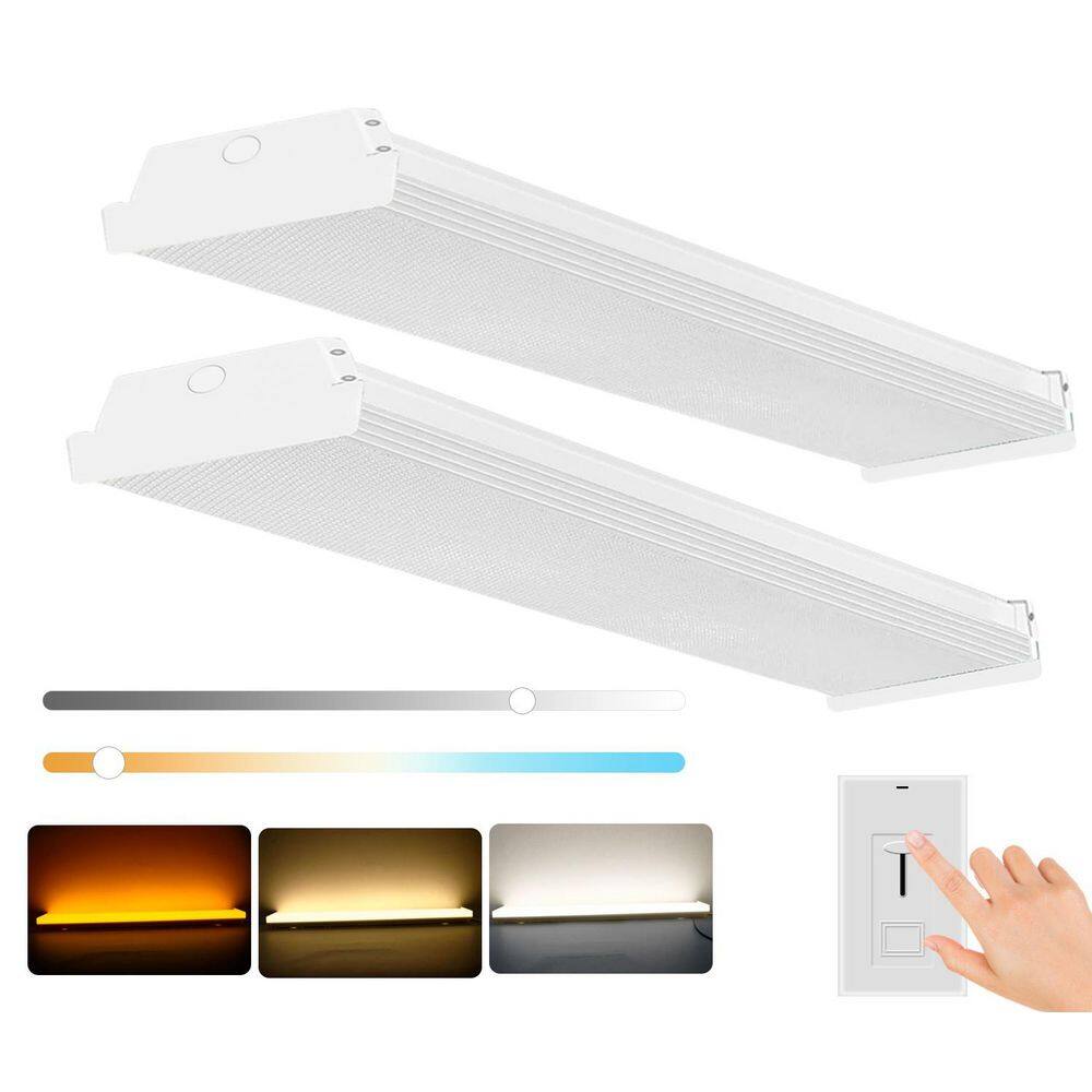 4 ft. 6000 Lumens White 3000K/4000K/5000K Selectable 180° Shining Dimmable Integrated LED Wraparound Light (2-Pack) price history on PriceWatchPro