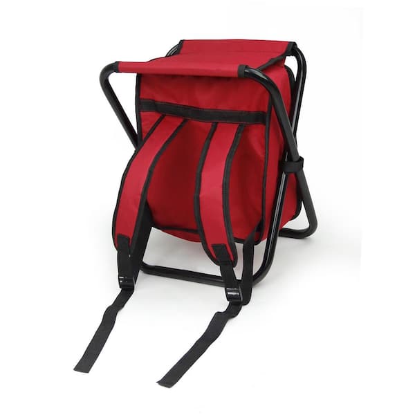 Folding Backpack Chair Seat Stool Cooler Insulated Fishing Camping Storage Bag H 