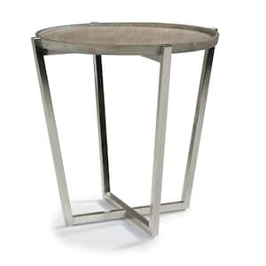 Rae 26 in. Weather Gray Round End Table