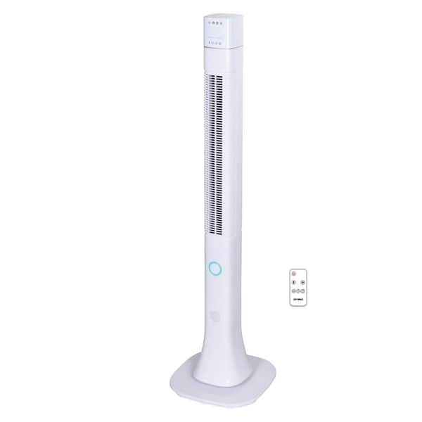 Optimus 48 in. Pedestal Tower Fan with Remote Control, Bluetooth and LED