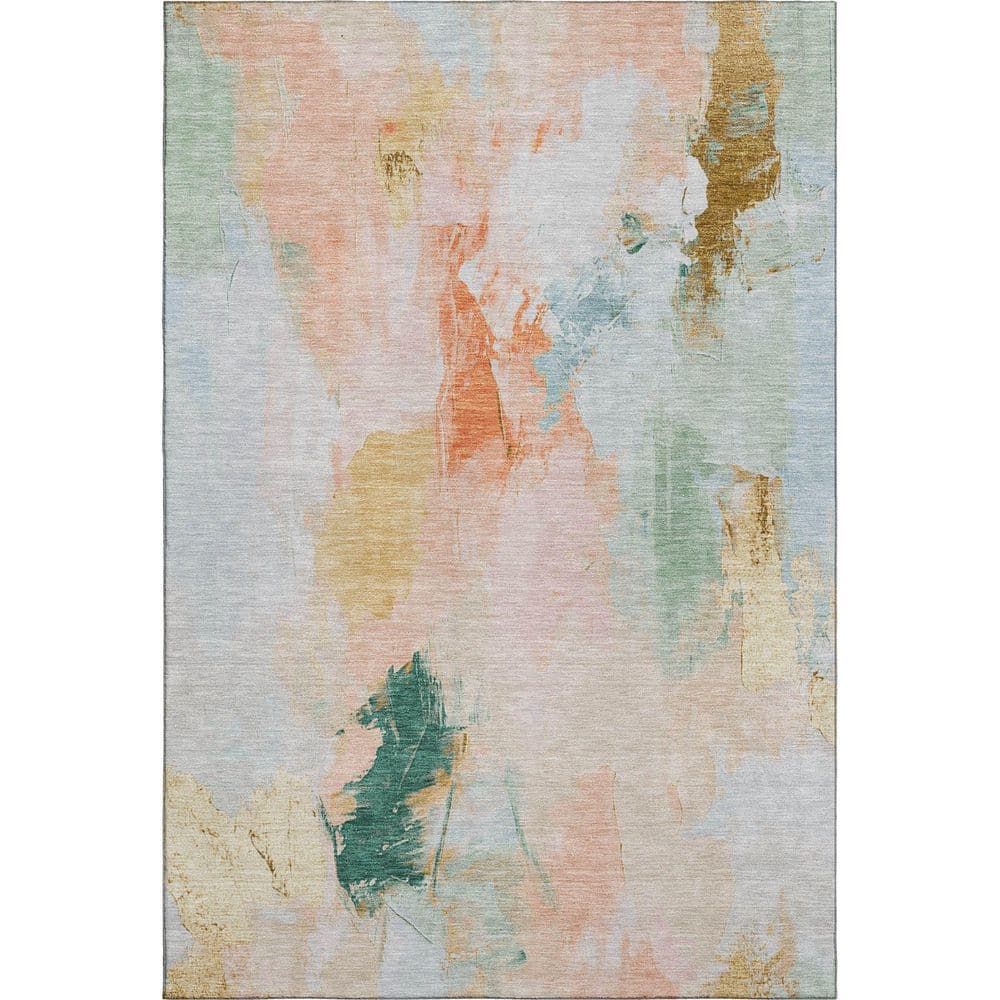 Mayfield Premium Machine Washable Abstract AMF1914 Peach 9 ft. x 12 ft. Area Rug price history on PriceWatchPro