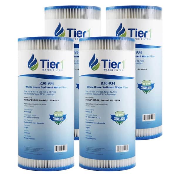 Tier1 Whole House Replacement Water Filter Cartridge for Pentek R30-BB (4-Pack)