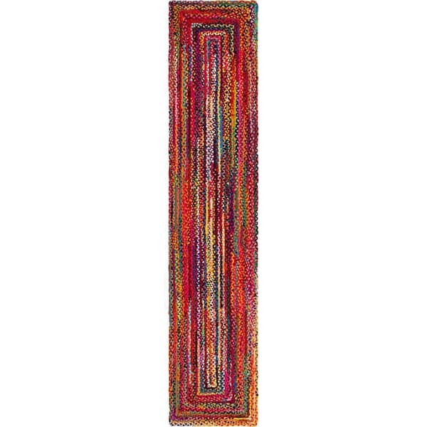 Unique Loom Braided Chindi Layer Multi 2 ft. 7 in. x 13 ft. 1 in. Area Rug