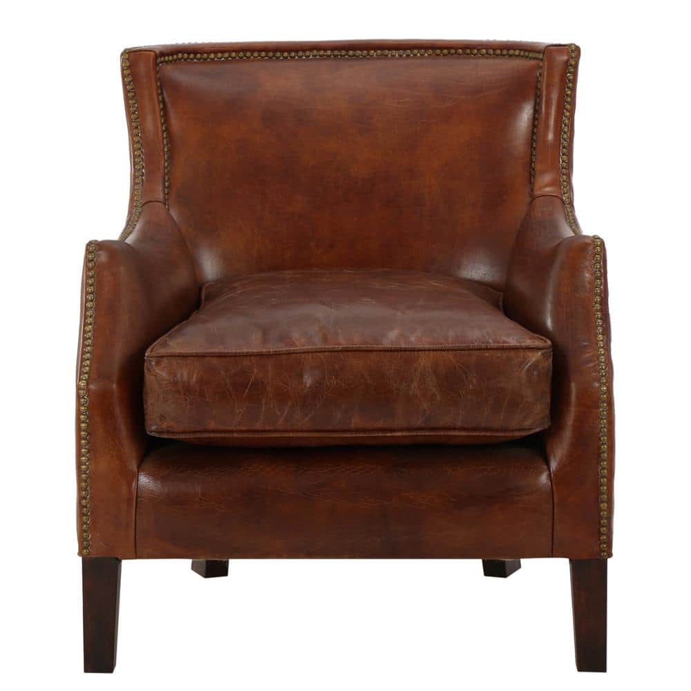 Noble House Njord Vintage Light Brown, Antique Leather Club Chair