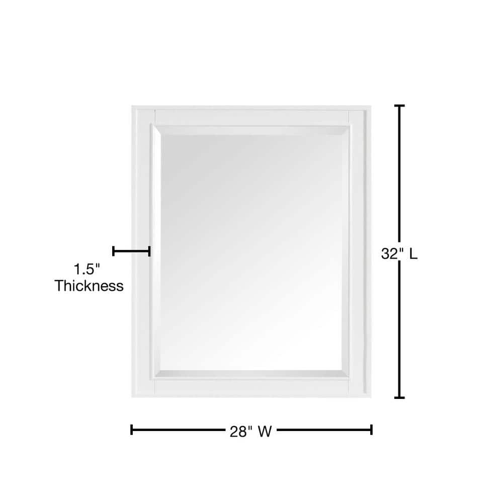 Madison 28" Brown Wood Rectangular Bathroom Vanity Mirror