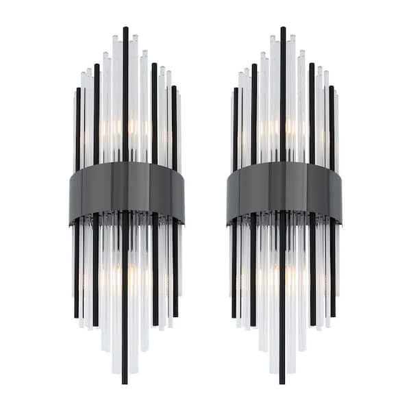 Bare Bulb Black Crystal offers Edison Adjustable Wall Sconce All Chrome