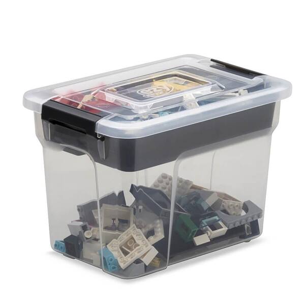 Ezy Storage 8 Gal Sort It Storage Container Box With Removable Insert Tray Fba The Home Depot