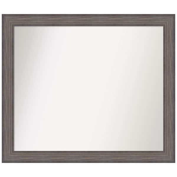Amanti Art Medium Rectangle Distressed Brown Modern Mirror (36.25 in. H x 42.25 in. W)