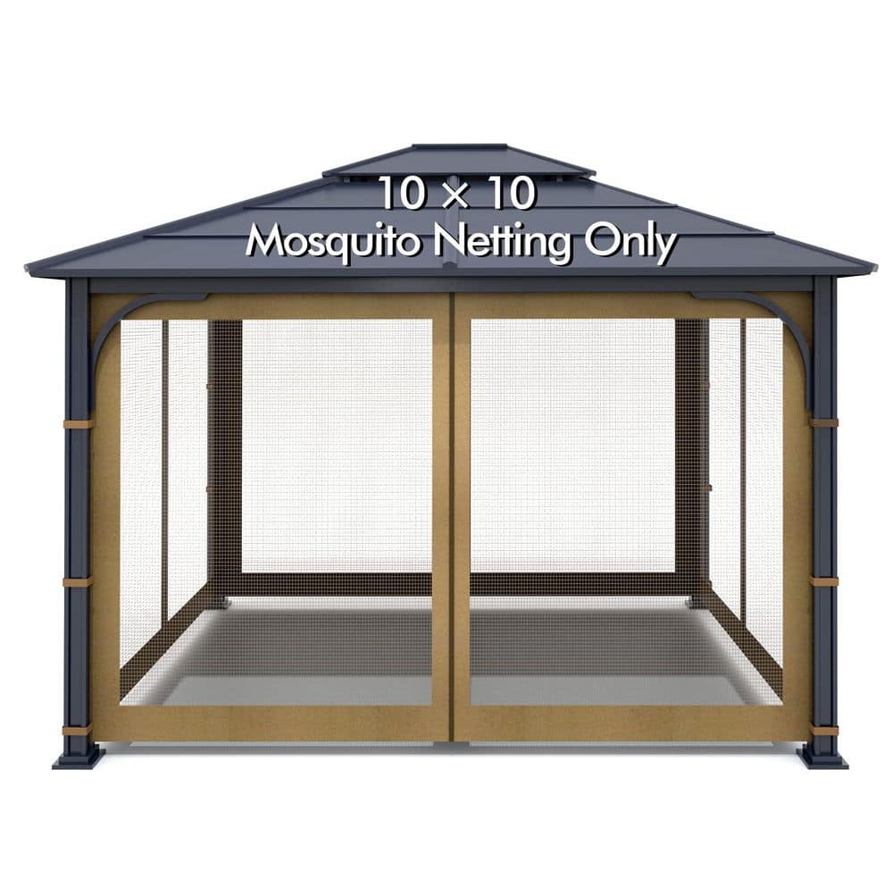 Gazebo Universal Replacement Mosquito Netting with Zipper, 4-Panel Screen Walls for 10 ft. x 10 ft. Gazebo, Khaki price history on PriceWatchPro