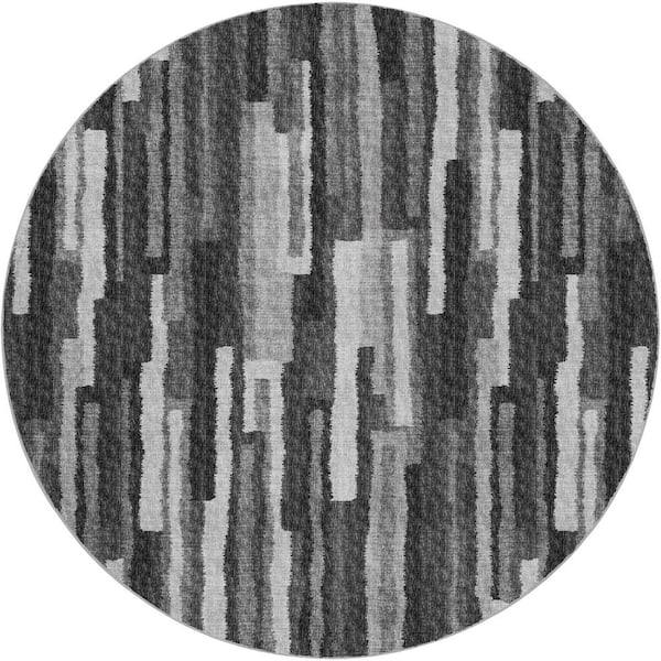 Dream Shag Premium Machine Washable Abstract ADS78 Shadow 8 ft. x 8 ft. Round Rug