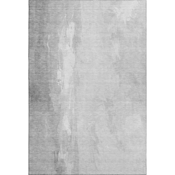 Mayfield Premium Machine Washable Abstract AMF1844 Gray 10 ft. x 14 ft. Area Rug