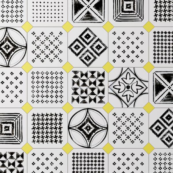 Vaudeville Octagon Deco Sombra with Taco Lima 8 in. x 8 in. Porcelain Floor and Wall Tile (11.25 sq. ft. /Case)