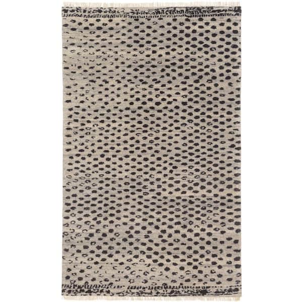 Hugo Hand Knotted Wool Black 8 ft. x 10 ft. Indoor Area Rug
