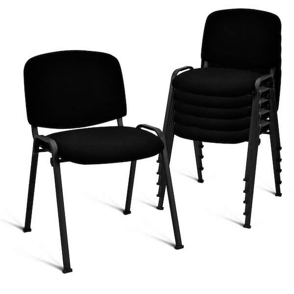 Costway Black Mesh Sponge Conference Chairs with Arms Elegant Design (Set of 5)