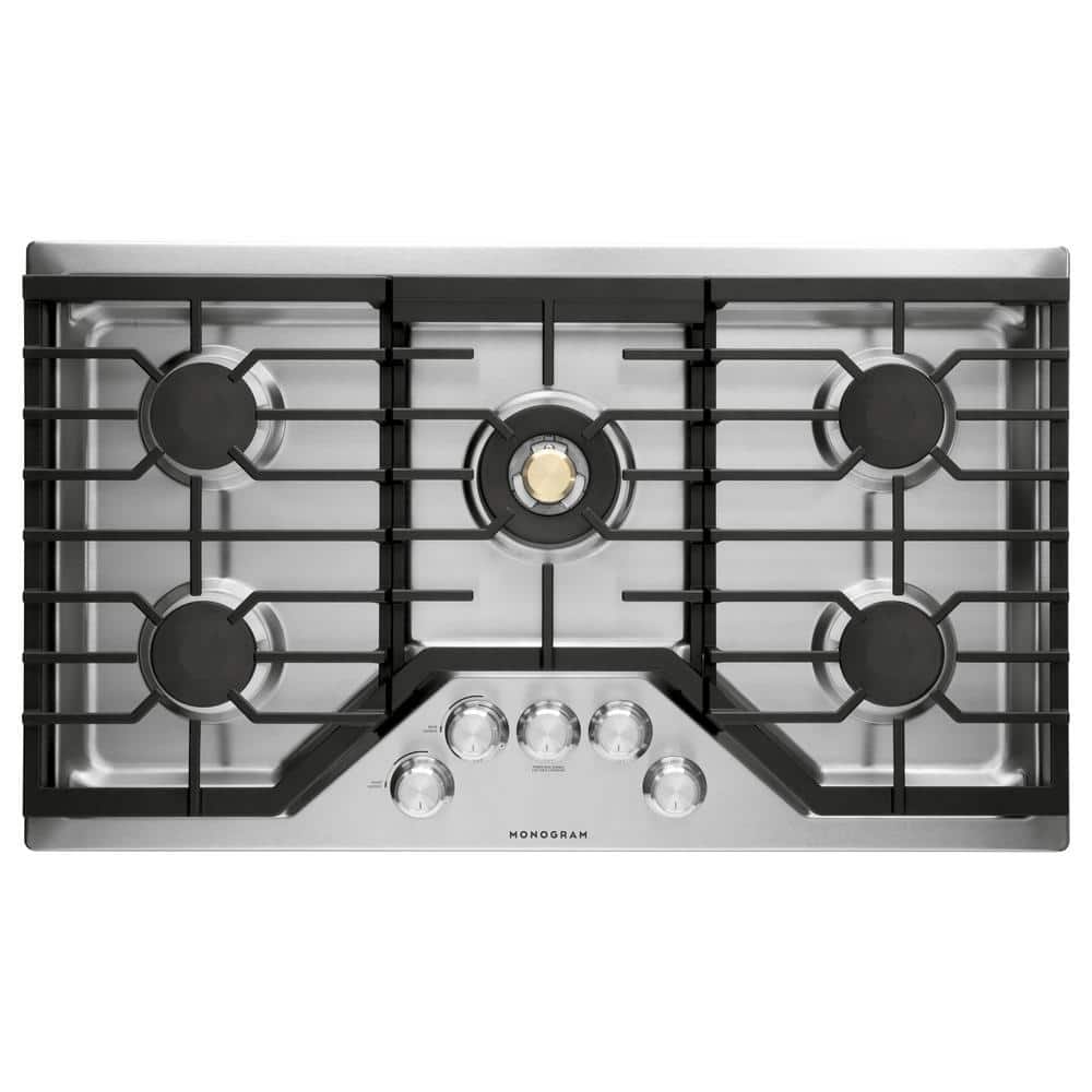 36 in. Gas Cooktop in Stainless Steel with 5 Burners including Tri-Ring Power Boil in Stainless Steel