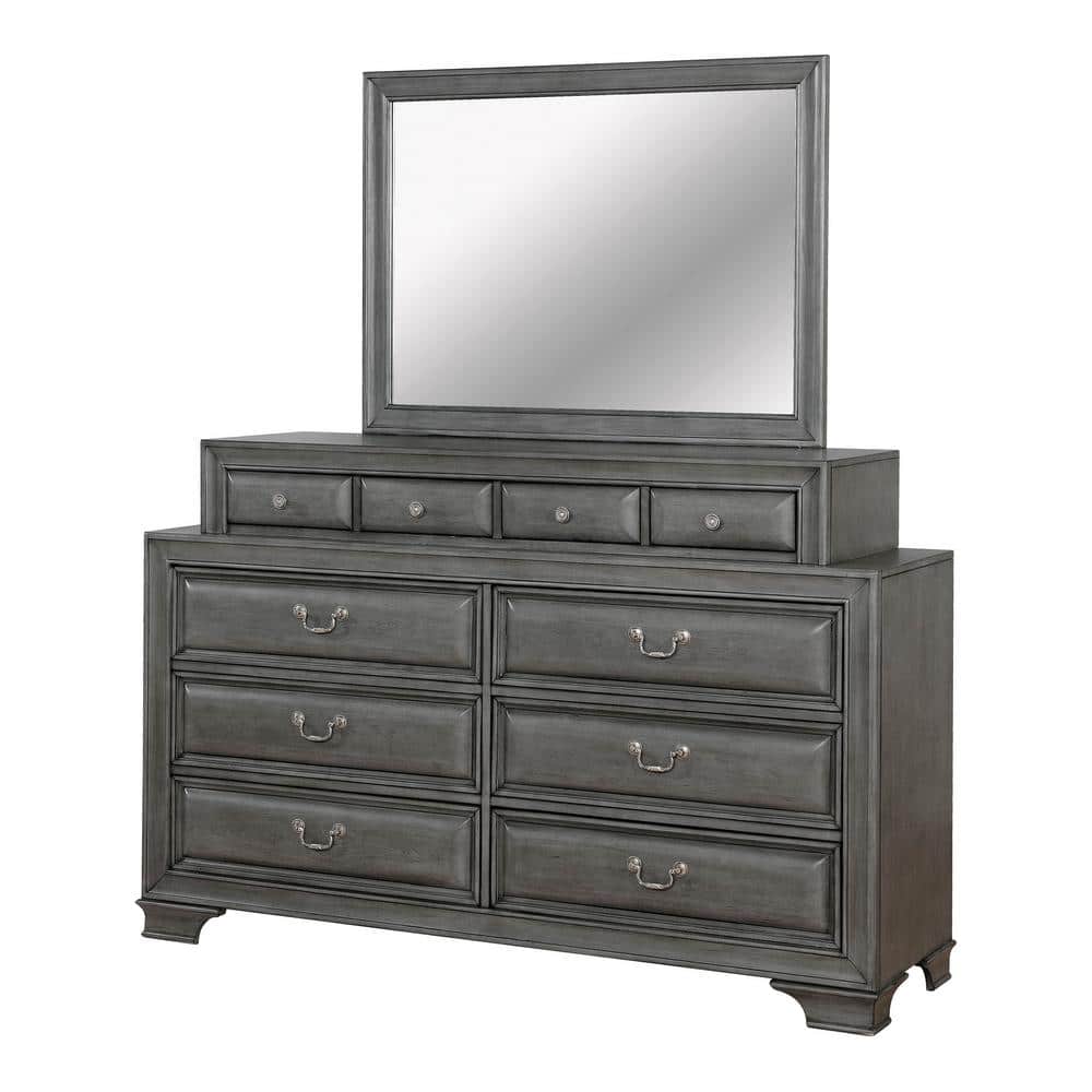 Liam 2-Piece Gray 10-Drawer 66.75 in. Wide Dresser with Mirror price history on PriceWatchPro