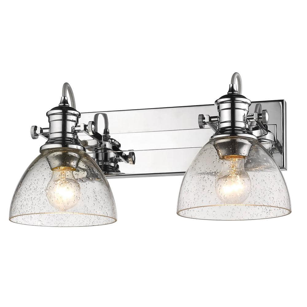 Transitional Hines 18" Chrome Semi-Flush Light with Opal Glass