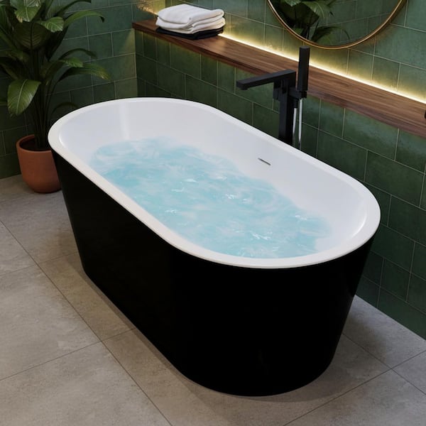 ANZZI Chand Series 55 in. x 30 in. Flat Bottom Acrylic