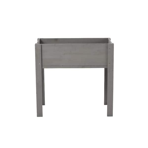 Boosicavelly 31 in. L x 16 in. W x 30 in. H Gray Solid Wood Raised Garden Bed
