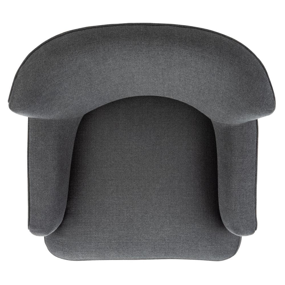 Mid-Century Chic Dark Grey Faux Leather Accent Chair