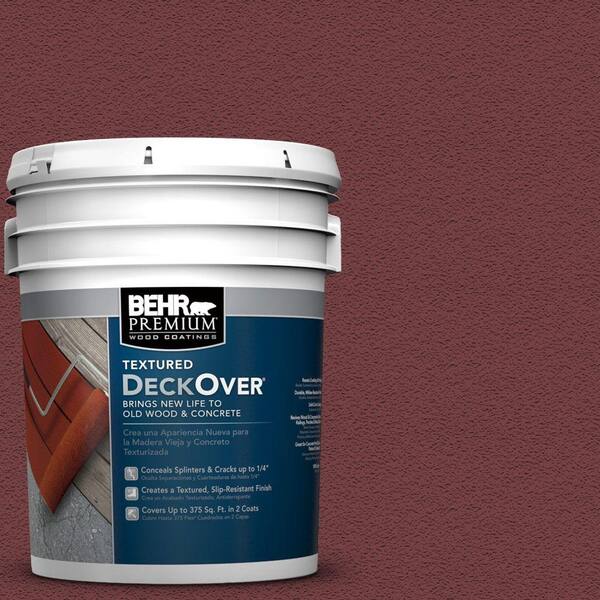BEHR Premium Textured DeckOver 5 gal. #PFC-04 Tile Red Textured Solid Color Exterior Wood and Concrete Coating