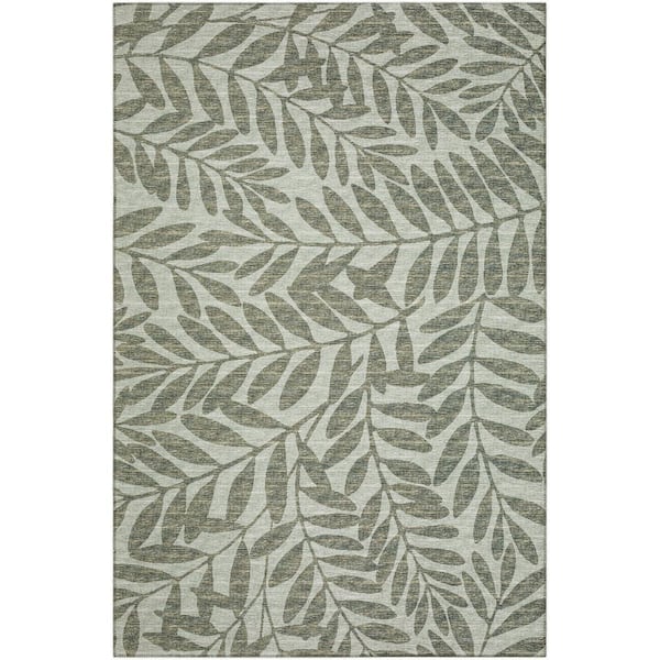 Yuma Green 5 ft. x 7 ft. 6 in. Geometric Indoor/Outdoor Washable Area Rug