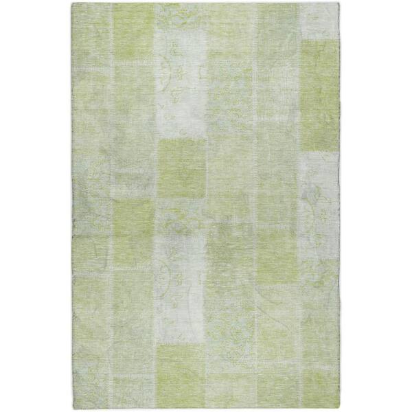 Dream Shag Premium Machine Washable Abstract ADS631 Aloe 10 ft. x 14 ft. Area Rug