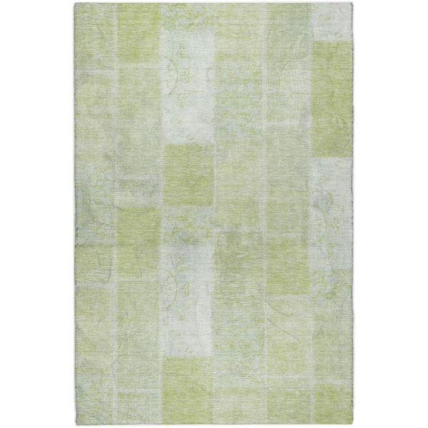 Dream Shag Premium Machine Washable Abstract ADS631 Aloe 3 ft. x 5 ft. Area Rug
