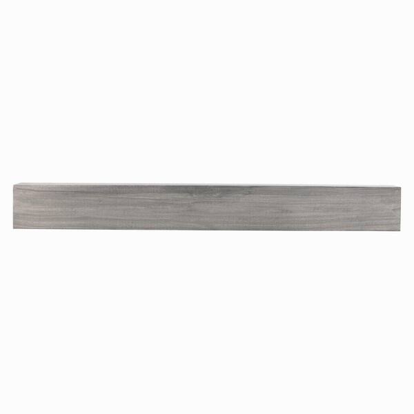 Dogberry Collections 36 in. W x 5.5 in. H x 6.25 in. D Ash Gray Modern Farmhouse Fireplace Cap-Shelf Mantel