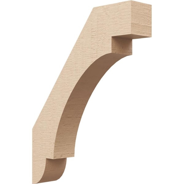 Ekena Millwork 3 in. x 18 in. x 14 in. Aspen Rough Cedar Woodgrain Timberthane Polyurethane Knee Brace, Primed