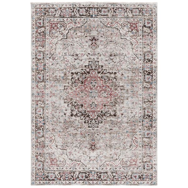 SAFAVIEH Antique Patina 4 ft. x 6 ft. Beige/Brown Distressed Border Ornate Area Rug