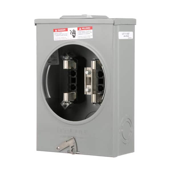 Siemens 135 Amp 4 Jaw No Bypass Ringless Overhead/Underground Fed Meter Socket with Stainless Steel Latch and Hasp