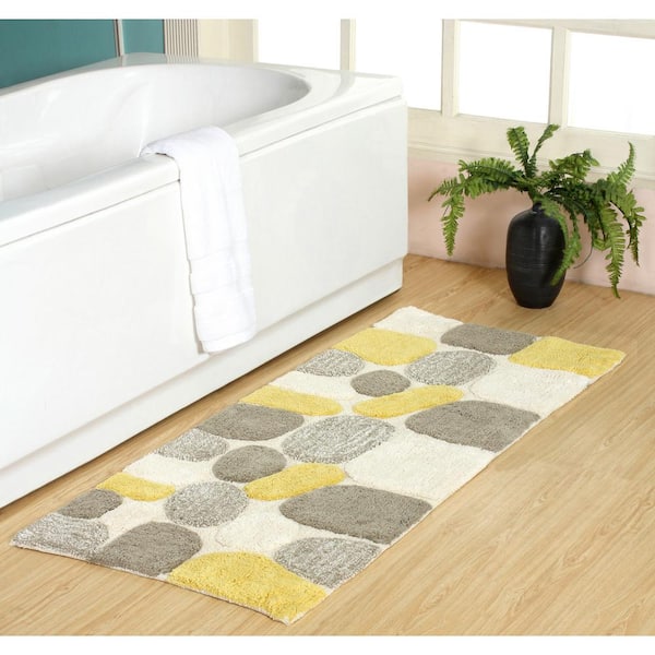Chesapeake Merchandising Pebbles New Willow 24 in. x 60 in. Bath Rug Runner