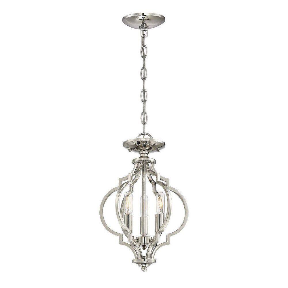 Polished Nickel 16" Farmhouse 3-Light Ceiling Pendant
