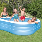 Swim Center 90 in. x 22 in. D Square Backyard Inflatable Play Family and Kid Swimming Pool (2-Pack)