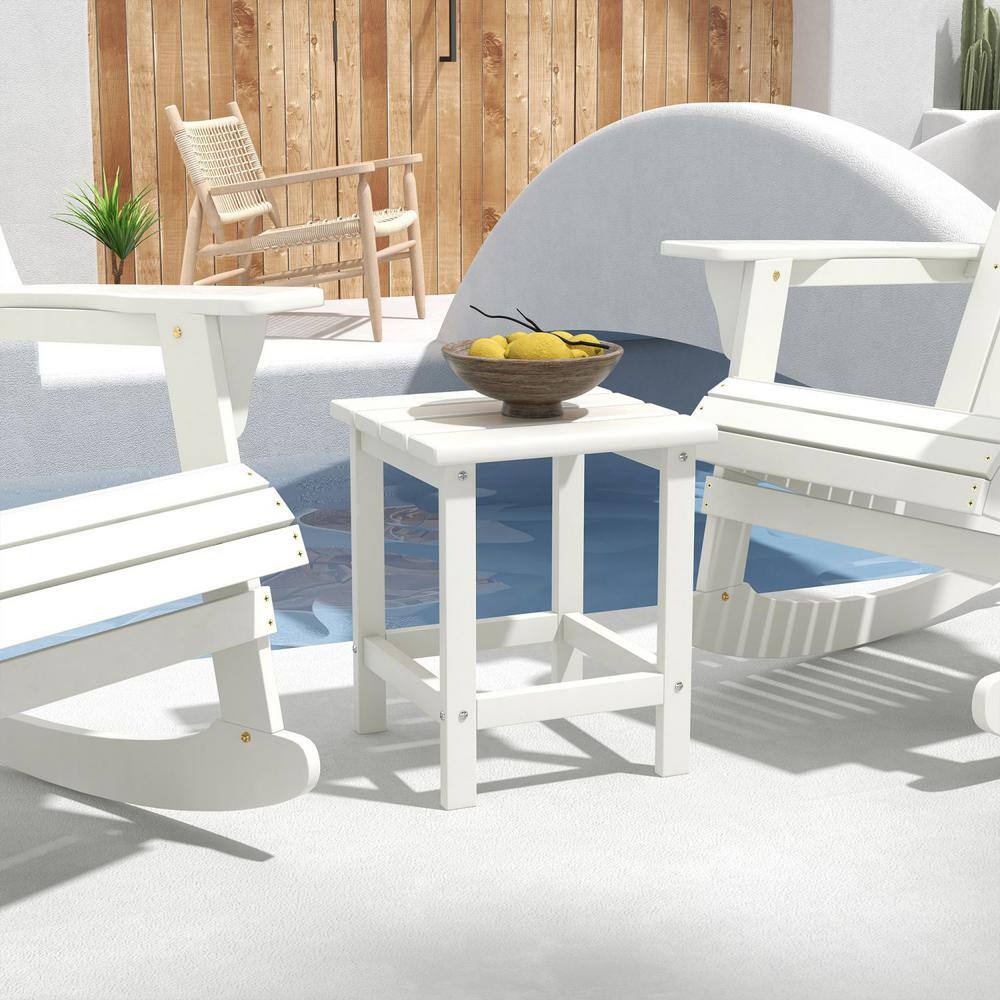 Outsunny White Square HDPE Outdoor Side Table price history on PriceWatchPro