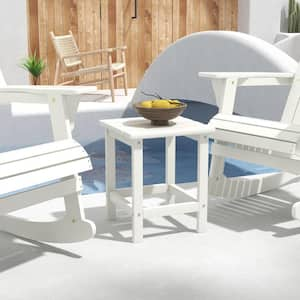 Outsunny White Square HDPE Outdoor Side Table