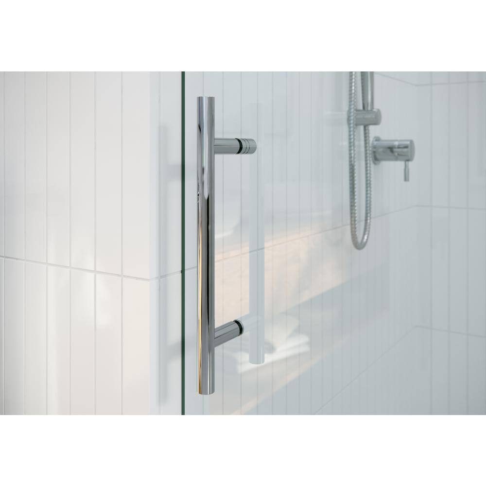 Eclipse 60 in. Frameless Sliding Bathtub Door with Chrome Finish