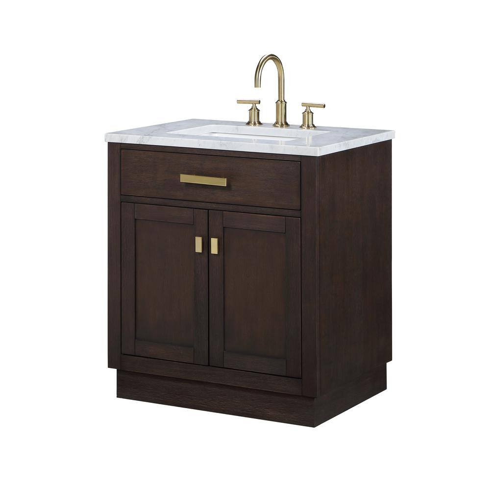 Chestnut Brown Oak Single Bathroom Vanity with Ceramic Sink