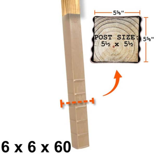 Post Protector 6 in. x 6 in. x 60 in. In-Ground Fence Post Decay Protection