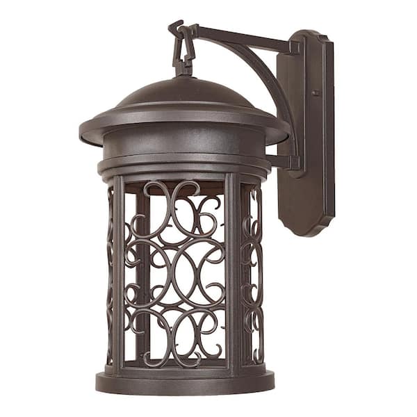 Ellington Oil Rubbed Bronze 1-Light Outdoor Line Voltage Hardwired Porch Light Wall Sconce with No Bulb Included