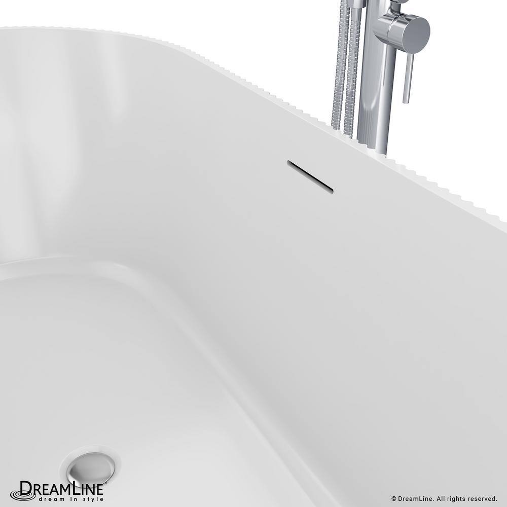 Charisma 59'' White Ribbed Acrylic Freestanding Bathtub